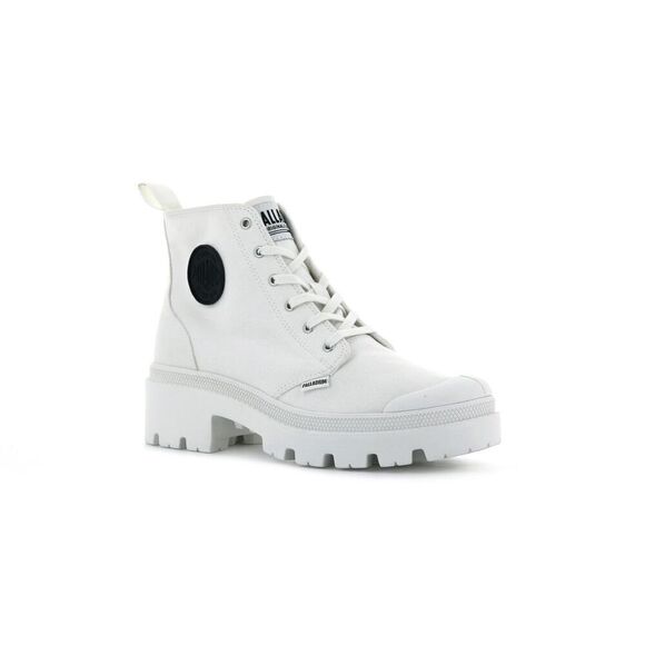 NIB PALLADIUM PALLABASE TWILL White Combat Boots - 8.5 - Picture 3 of 9